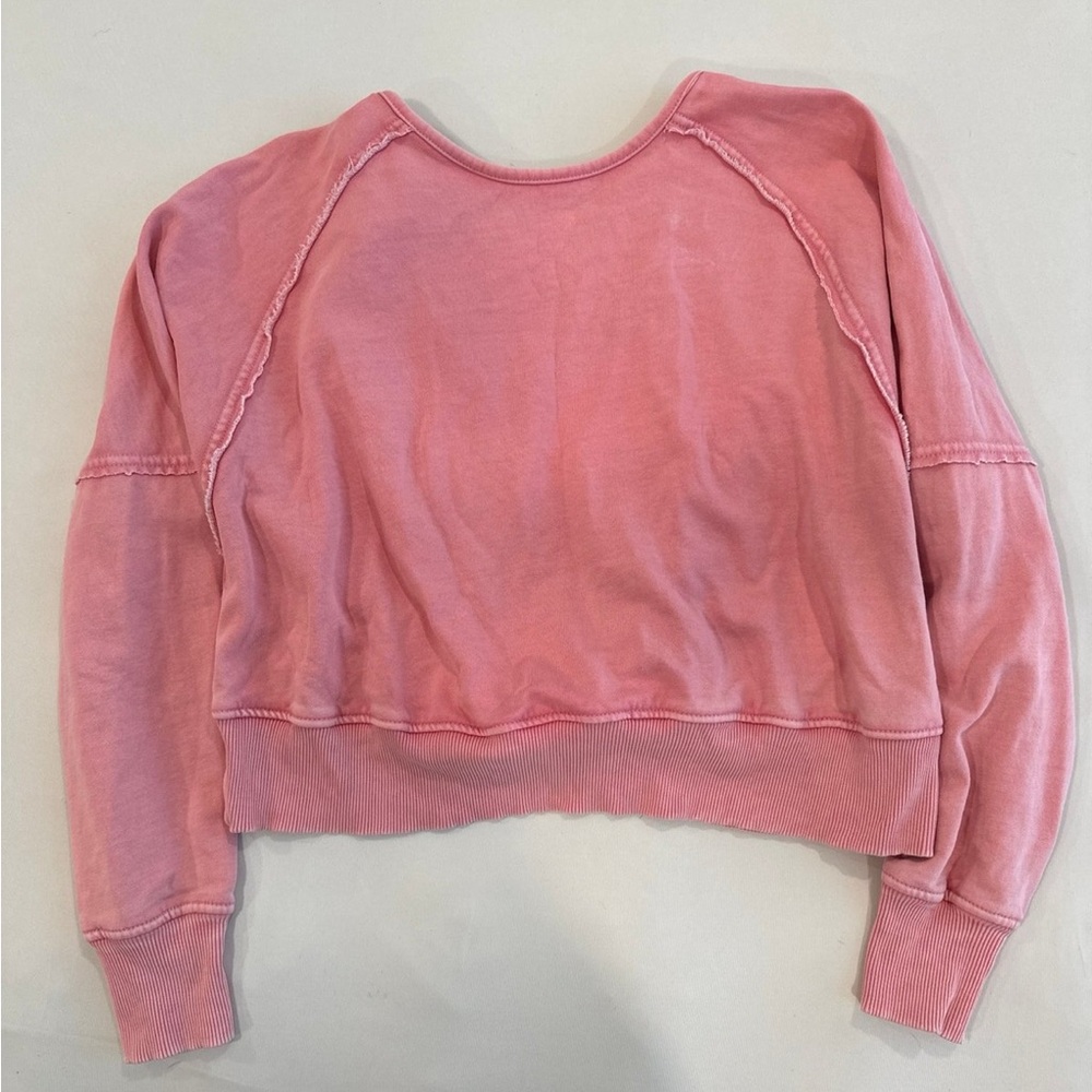 American Eagle Outfitters Pink Ribbed Sweatshirt
